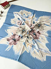 Велика жіноча хустка весна-осінь Бонні квіти 120*120 см синій