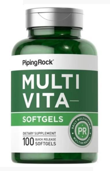 Вітаміни PipingRock Multi-Vita Multivitamin Mineral 100 Quick Release Softgels