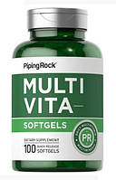 Вітаміни PipingRock Multi-Vita Multivitamin Mineral 100 Quick Release Softgels  EXP 11/25 року включно