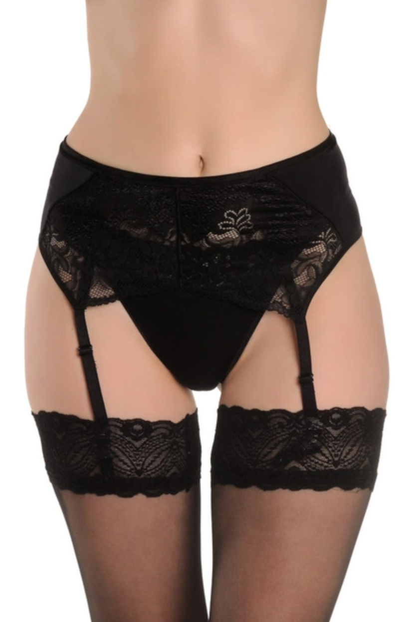 Елегантний пояс для панчіх Oro 409 black, S/M, L/XL, XXL, фото 1