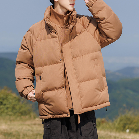 Мужская молодежная зимняя теплая куртка Wassup, стиль 2023, коричневый пуховик в Oversize (0220) - фото 4 - id-p2015275565