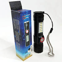 Карманный фонарь с usb зарядкой SY-1903C-P50+SMD+RGB Alarm / Фонарик светодиодный для туриста / Мощный