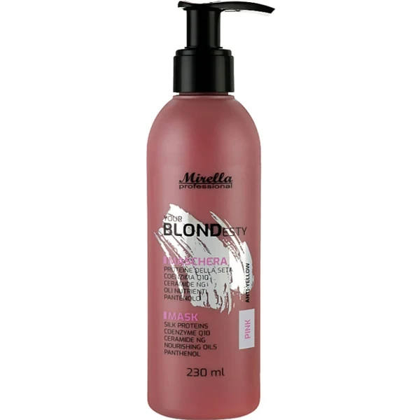 Маска для волосся з Q10 та керамідами, рожевий відтінок - Mirella Professional Your Blondesty Pink Mask, фото 1