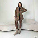 Шкіряні бежеві демісезонні напівчобітки без підборів  36-40, фото 7