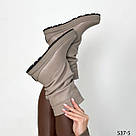 Шкіряні бежеві демісезонні напівчобітки без підборів  36-40, фото 2