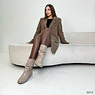 Шкіряні бежеві демісезонні напівчобітки без підборів  36-40, фото 9