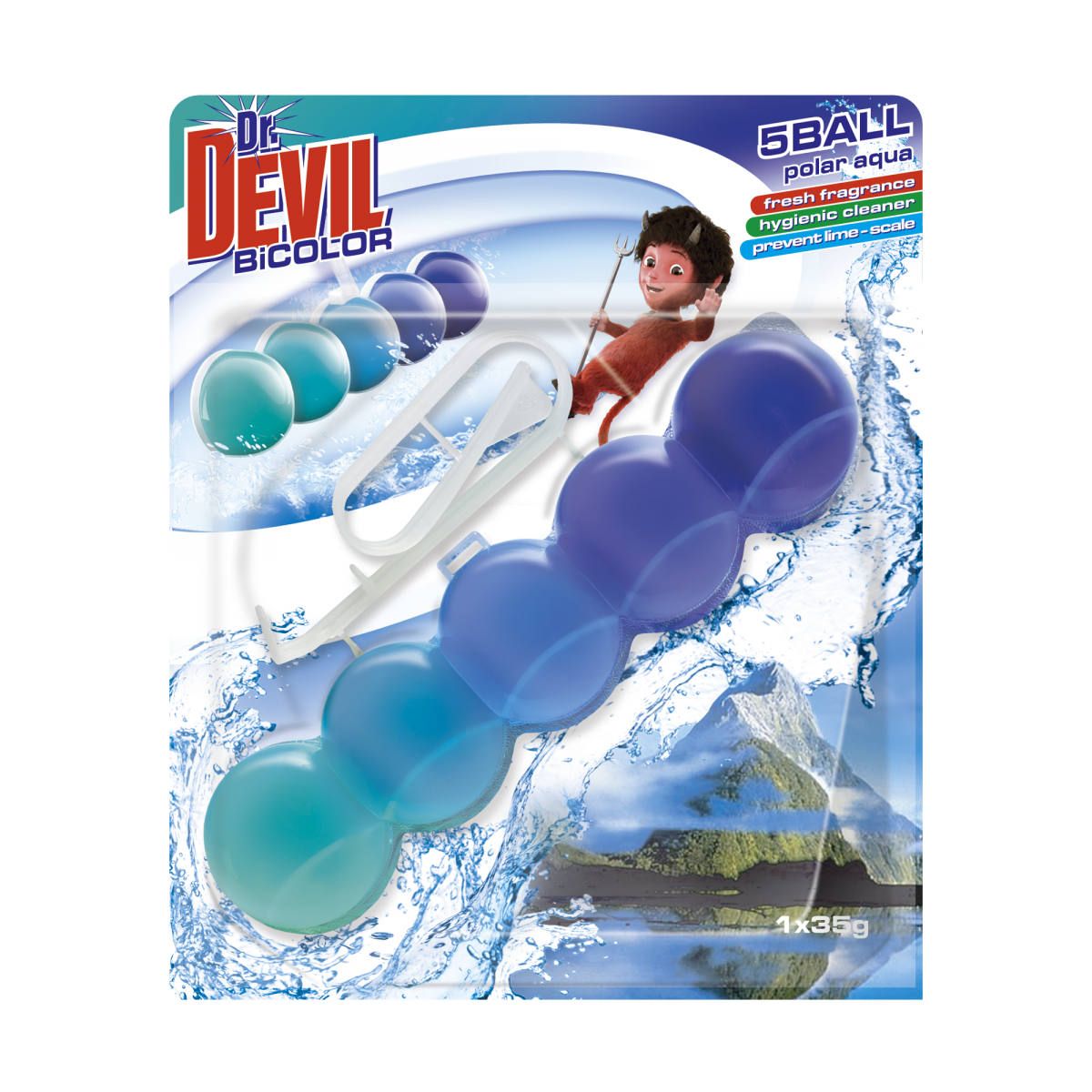 Туалетний блок Dr. Devil BiColor "Полярна вода" (1шт.)