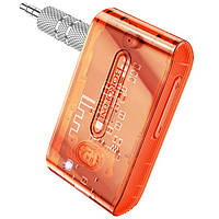 Аудио адаптер Bluetooth ресивер в машину BOROFONE BC46 |BT5.0/AUX| Оранжевый