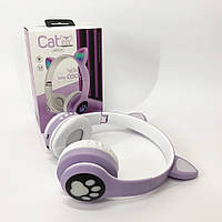 Беспроводные наушники с кошачьими ушками и RGB подсветкой Cat VZV 23M. VU-752 Цвет: фиолетовый