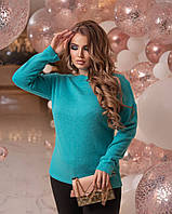 Стильний теплий жіночий светр ангора арктика с вирізом лодочка Розміри 42-44, 46-48 (828VL)