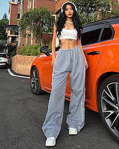 Жіночі спортивні штани з високою посадкою з плащової тканини розміри норма, фото 2