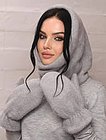 Комплект "Селін" косинка та рукавиці, колір сірий