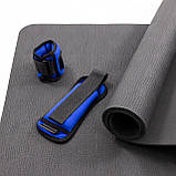 Набір для фітнесу - килимок для фітнесу та спорту (каремат) + обважнювачі 2шт по 0.5 кг OSPORT Set 45 (n-0075) Чорно-синій, фото 2