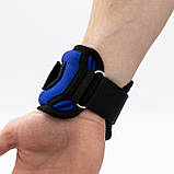 Набір для фітнесу - килимок для фітнесу та спорту (каремат) + обважнювачі 2шт по 0.5 кг OSPORT Set 45 (n-0075) Чорно-синій, фото 7