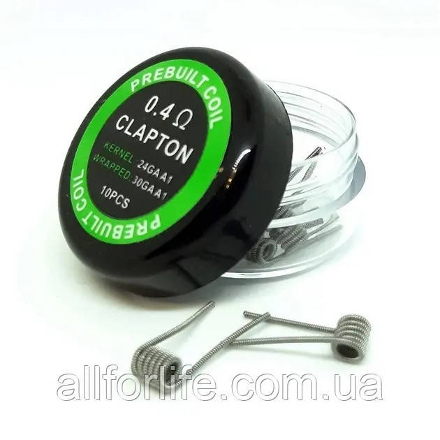 Койлы намотки спирали Prebuilt Clapton Coil Kanthal A1 Original Version в упаковке 10 штук на 0.4 Ом - фото 3 - id-p1847671504