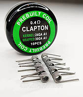 Койлы намотки спирали Prebuilt Clapton Coil Kanthal A1 Original Version в упаковке 10 штук на 0.4 Ом