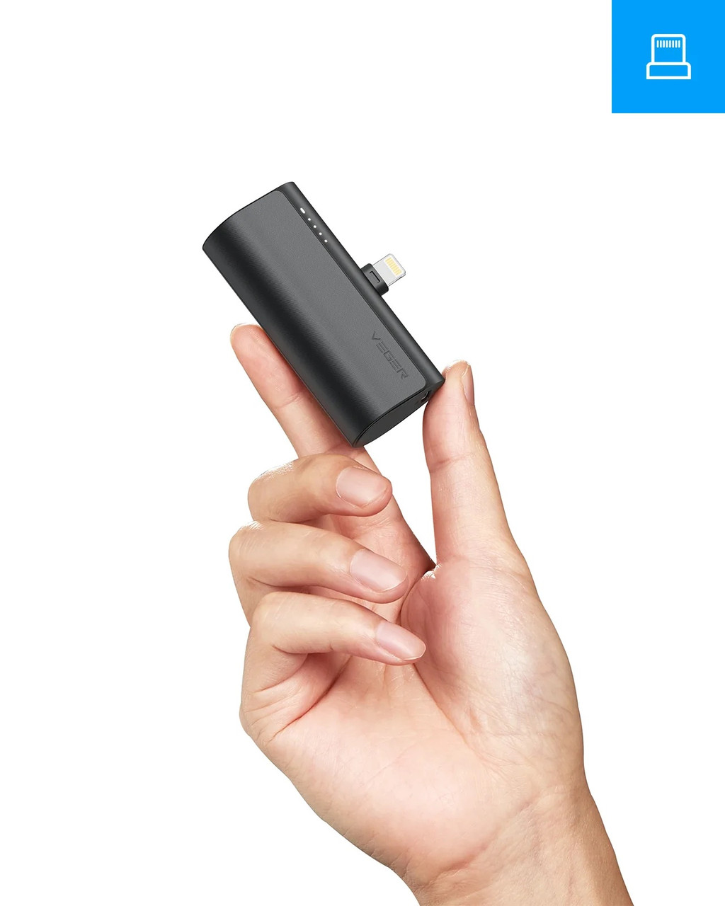 Павербанк Veger PlugOn L Built-in Connector Mini 5000mAh вихід PD20W вхід PD18W/QC18W/5V2A
