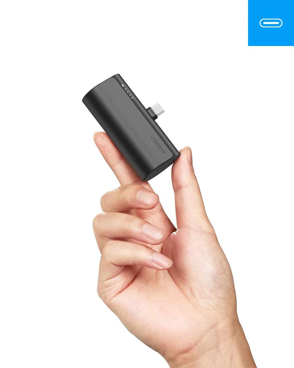Павербанк Veger PlugOn C Built-in Connector Mini 5000mAh вихід PD20W вхід PD18W/QC18W/5V2A
