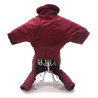 Куртка зимняя на меху Одежда для питомца на прогулку Комбинезон для собак Мех Zoo-hunt бордовый 2XS/XS размер