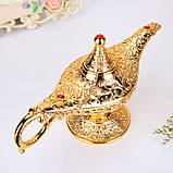 Декор " Лампа Аладдіна " (металева, колір- жовтий) (21х11см), фото 4