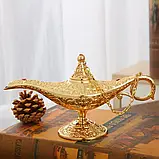Декор " Лампа Аладдіна " (металева, колір- жовтий) (21х11см), фото 3