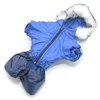 Комбинезон для собак Теплый плащ от ветра и холода Одежда для питомца Дуэт синий 72х116 см