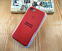 Чехол Silicone Case для iPhone 8 красный RED (14 цвет), чехол противоударный на айфон 8 с микрофиброй