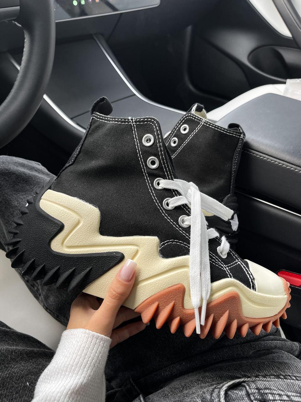 Стильні жіночі кеди Converse з високою підошвою. Круті кросси жіночі Конверс.