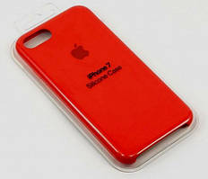 Чохол Silicone Case для iPhone 7 червоний RED (14 кольорів), чохол протиударний на айфон 7 з мікрофіброю