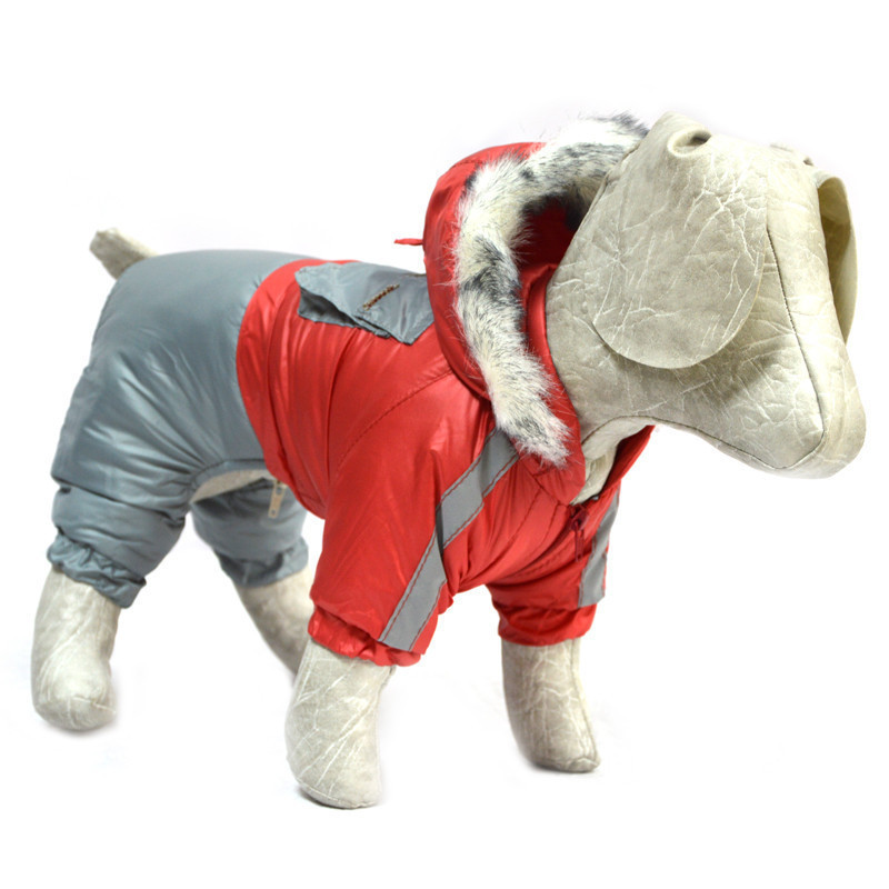 Куртка для великих порід Комбінезон для собак із капюшоном Одяг для вихованця Дует червоний. 2XL розмір
