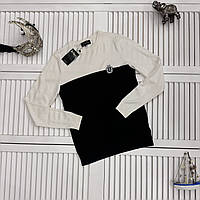 Чоловічий тонкий светр Billionaire чорно-білий, брендова чоловіча кофта Білліонер для чоловіків fms