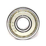 Комплект підшипників для скейту PFI 608 ZZ C3 (608 ZR C3) (608-2Z C3) (80018) (упаковка 8 штук), фото 3