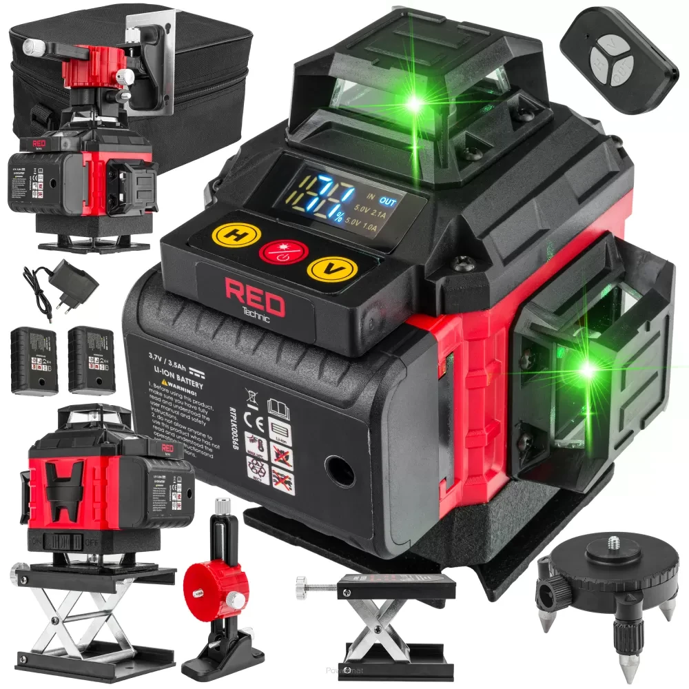 Лазерний рівень 4D 360 зелений Red Technic RTPLK0036