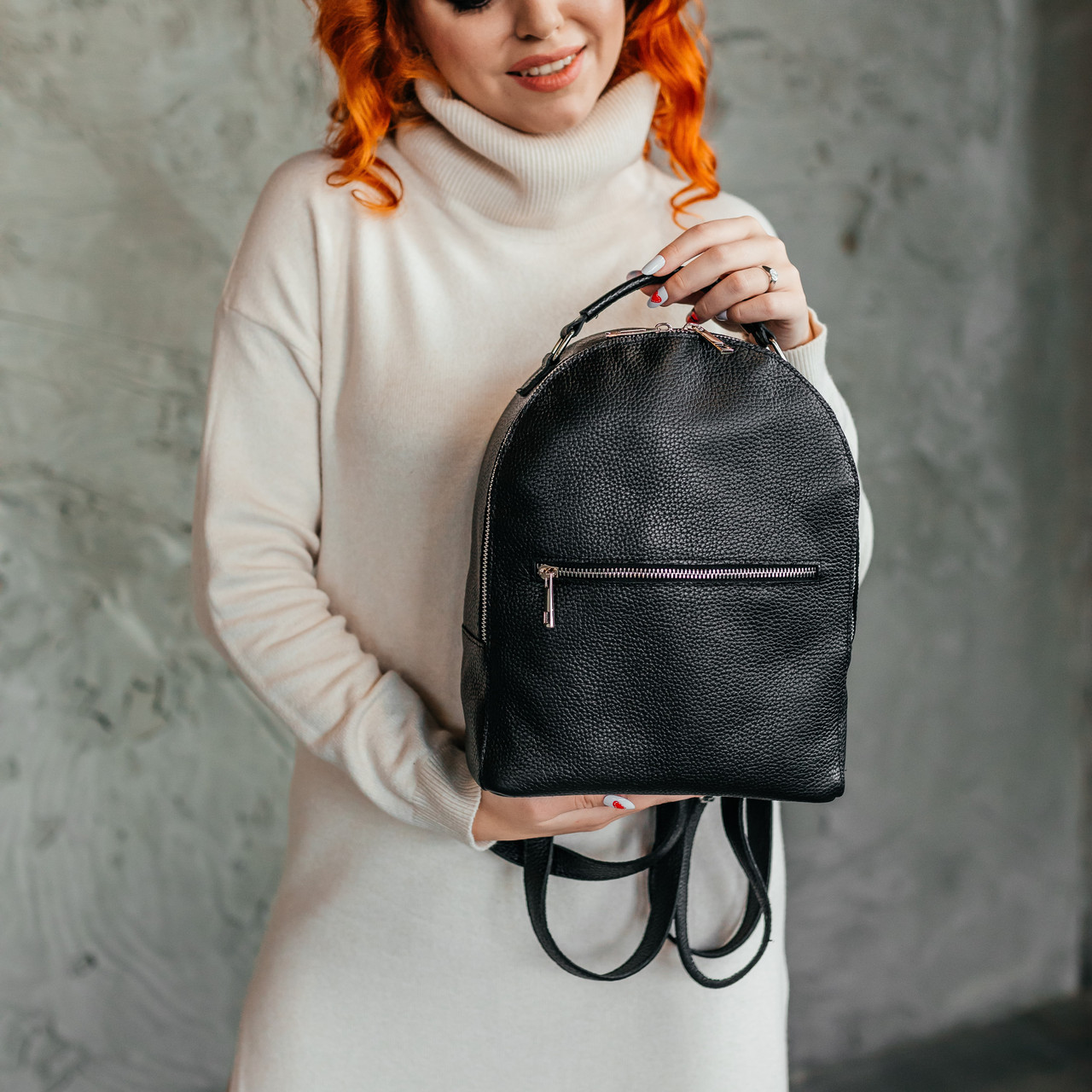 Жіночий рюкзак з натуральної шкіри Montana, стильний рюкзак міський чорний
