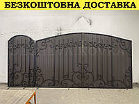 Ворота кованые из профнастила