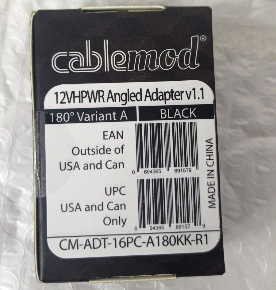 Кутовий адаптер CableMod 12VHPWR 180 Degree Angled Adapter v1.1
