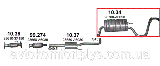 Глушник Hyundai i30 хетчбек / купе 1.4 2011 - 2015 рр, фото 1