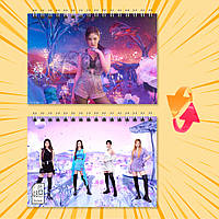 Блокнот А6 пружина 48 л. клітинка K-Pop Aespa 002