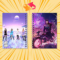 Блокнот А6 пружина 48 л. клітинка K-Pop Aespa 008