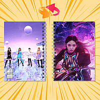 Блокнот А6 пружина 48 л. клітинка K-Pop Aespa 009