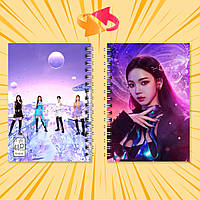 Блокнот А6 пружина 48 л. клітинка K-Pop Aespa 010