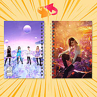 Блокнот А6 пружина 48 л. клітинка K-Pop Aespa 011
