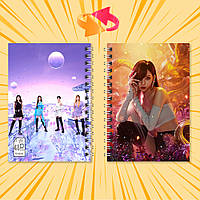 Блокнот А6 пружина 48 л. клітинка K-Pop Aespa 012