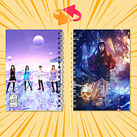 Блокнот А6 пружина 48 л. клітинка K-Pop Aespa 014