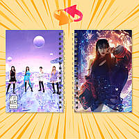 Блокнот А6 пружина 48 л. клітинка K-Pop Aespa 015