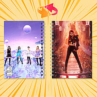 Блокнот А6 пружина 48 л. клітинка K-Pop Aespa 017