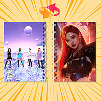 Блокнот А6 пружина 48 л. клітинка K-Pop Aespa 019