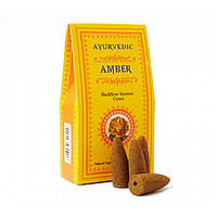 Пахощі Індійські Конуси и безосновні Ayurvedic BACK FLOW Amber Конусы Амбра 023012