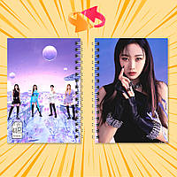 Блокнот А6 пружина 48 л. клітинка K-Pop Aespa 021