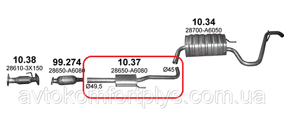 Резонатор Hyundai i30 хетчбек / купе 1.4 2011 - 2015 рр, фото 1